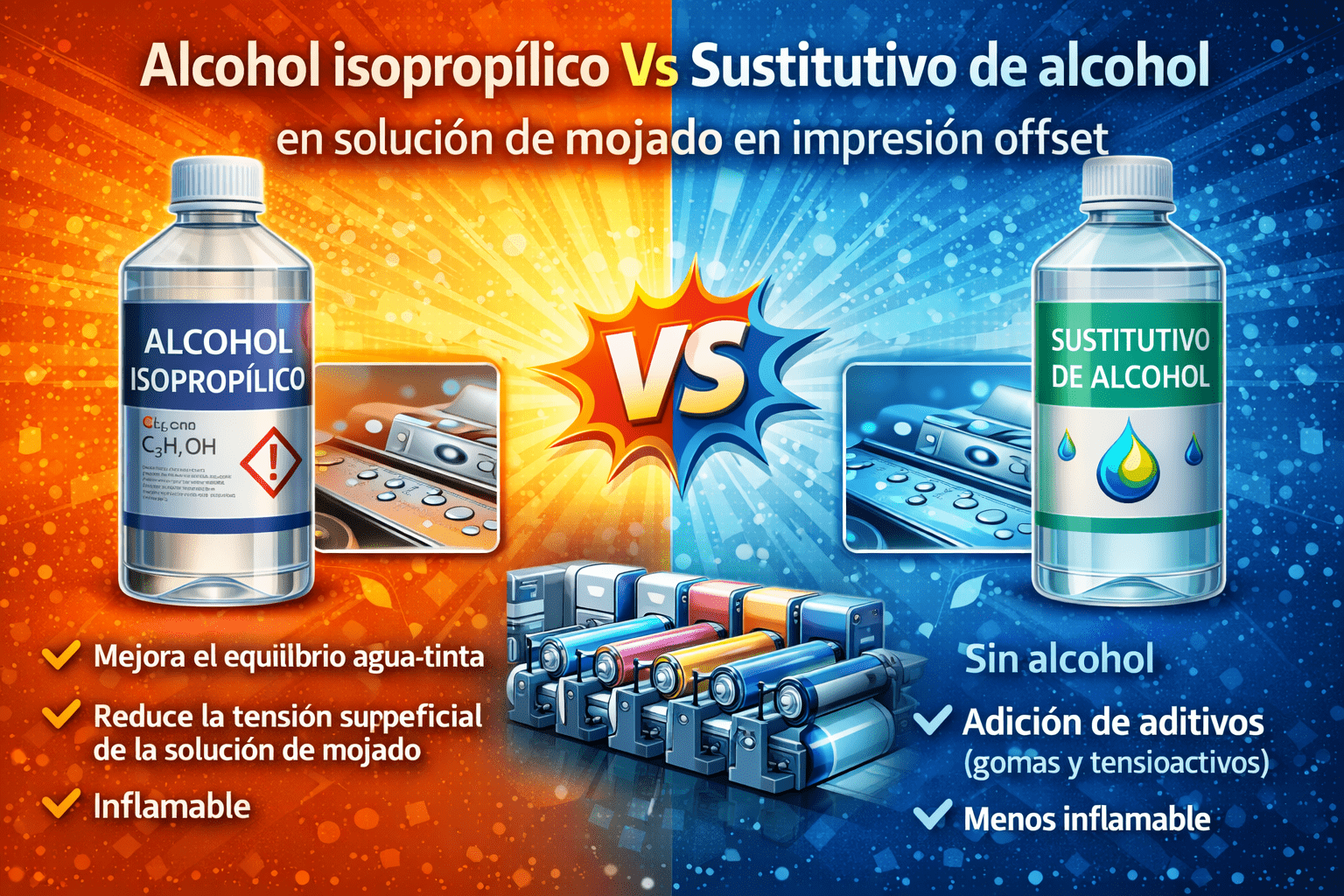 Comparativa de soluciones de mojado