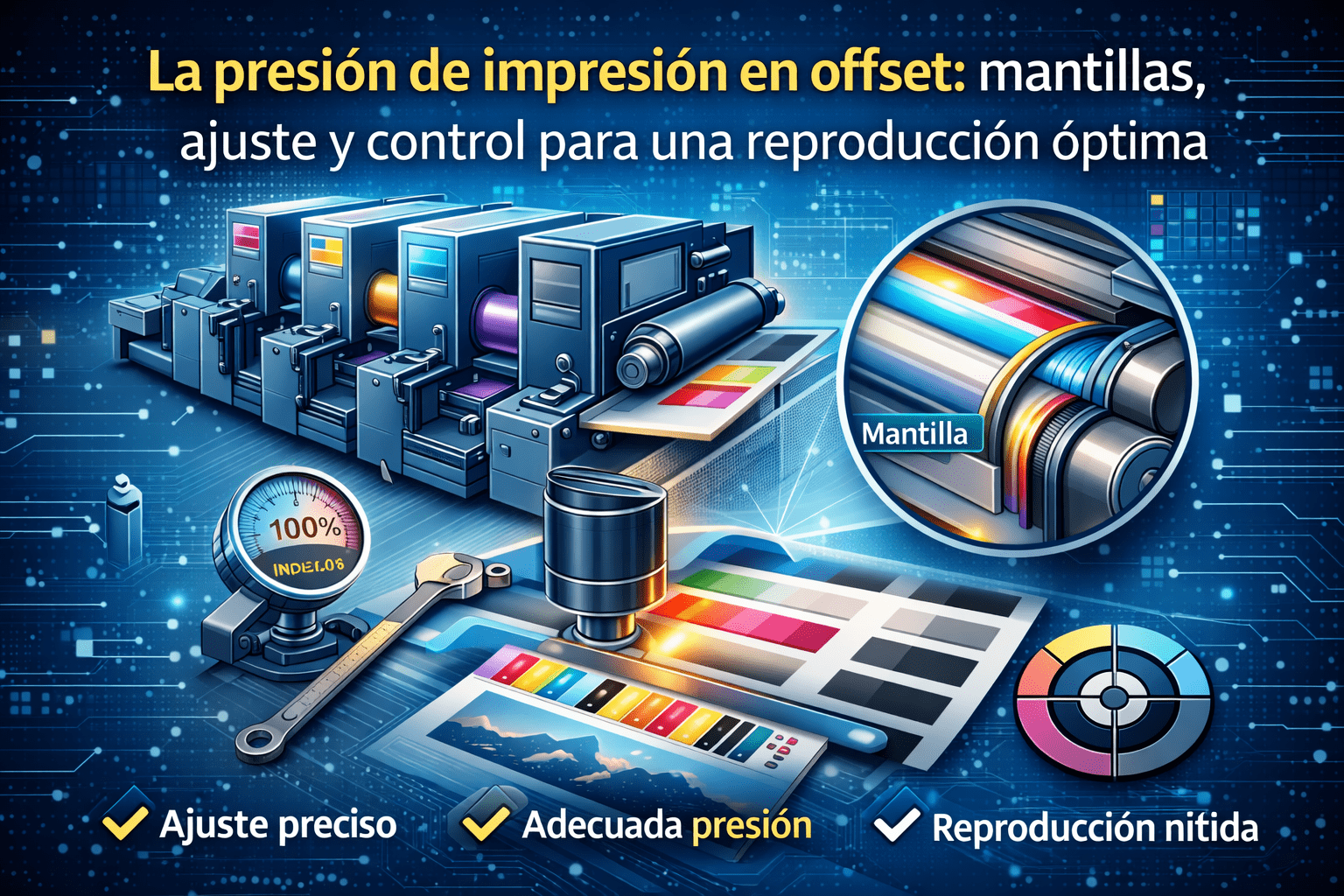 La presión de impresión en offset: mantillas, ajuste y control para una reproducción óptima