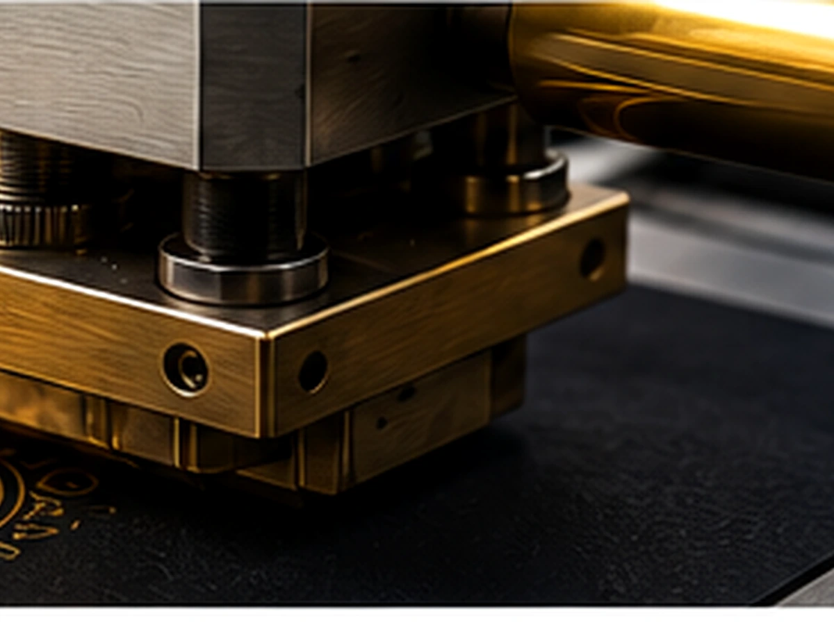 Máquina genérica de stamping con cabezal, matriz y película de transferencia
