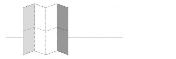 Esquema de plegado para planos de cuatro cuerpos