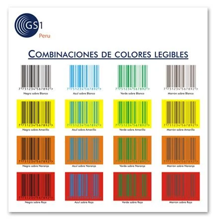 Combinaciones de colores legibles para códigos de barras